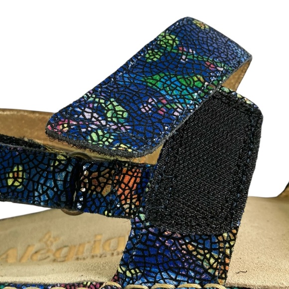 Alegria Verona Birdland Navy Blue Platform Sparkle Sandal VER-158 NWOB (Size 38) - Picture 9 of 11